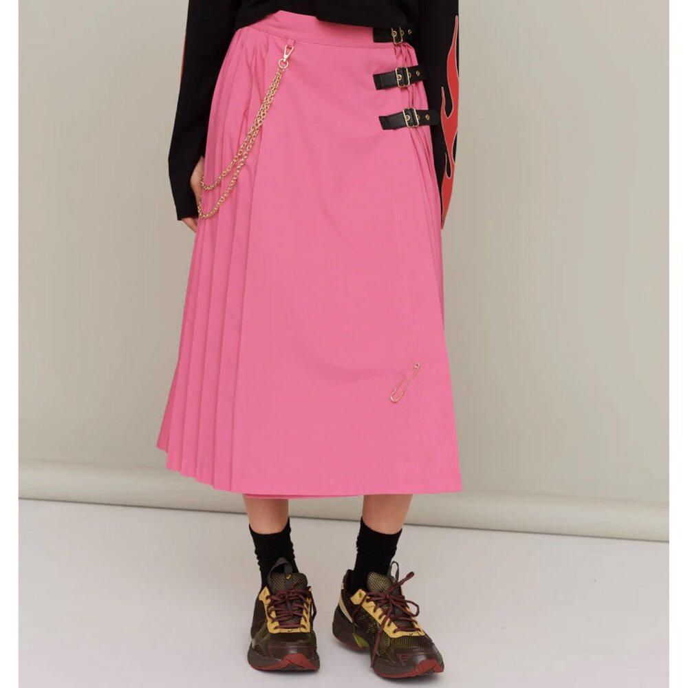 Lazy Oaf G.E.M Punk & Pink Kilt Skirt - Size 8